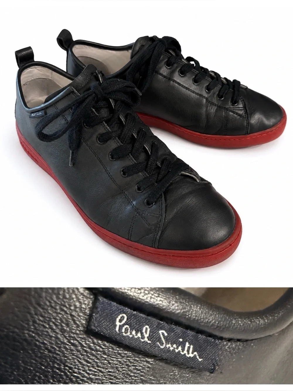 Paul Smith leather navy sneakers- red sole. US 11, EU 44
